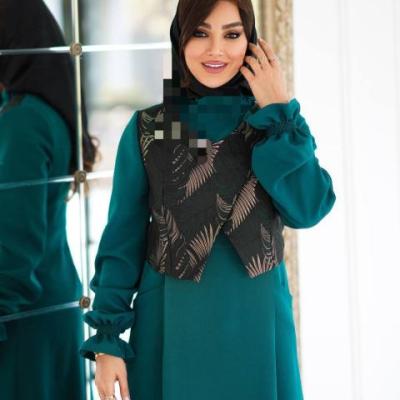 مانتو پیراهنی بلند ترکیبی مازراتی عیدانه زنانه کد 099