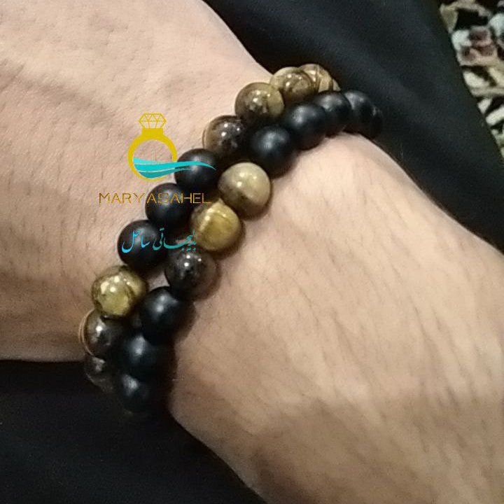 دستبندمهره اونیکس وچشم ببر