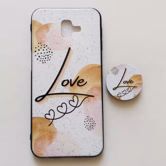 قاب طرحدار پاپ سوکت دار  Love گوشی سامسونگ J6 plus 