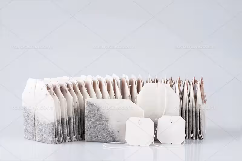 عکس چای کیسه ای با زمینه سفید | گرافیک با طعم تربچه