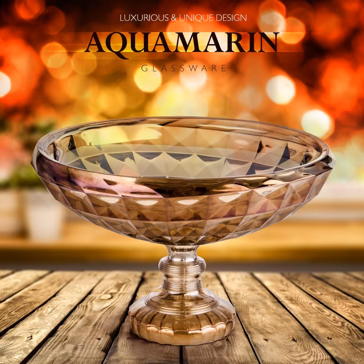 میوه خوری آجیل و شیرینی پایه دار آکوامارین ارغوانی(پس کرایه)