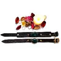 ست دو عددی دستبند چرم نگین عقیق