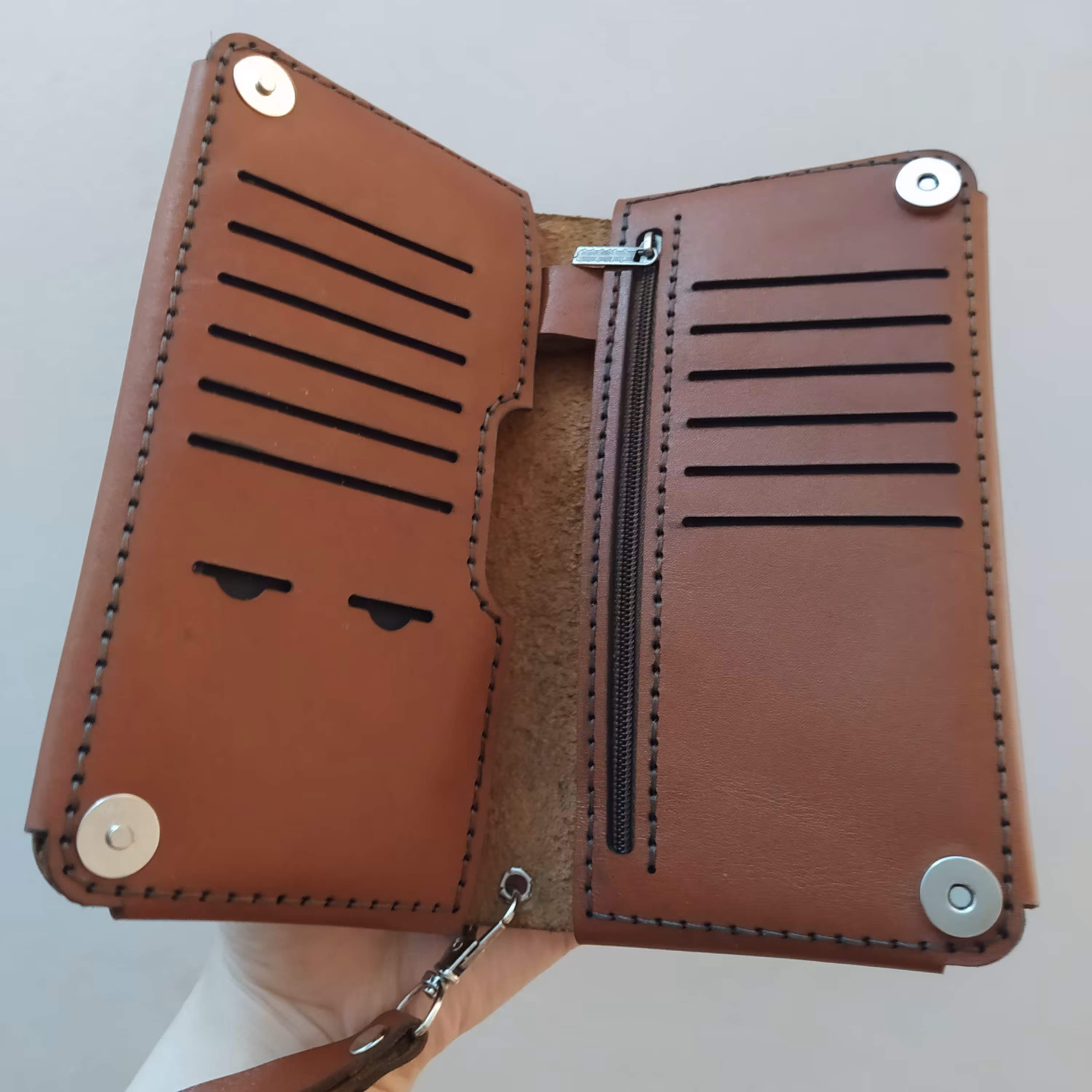 کیف پول مشابه مدل کیهان چرم طبیعی دستدوز  