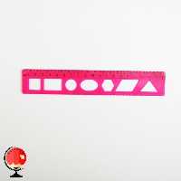 خط کش ژله ای 20 سانتی متری شابلون دار صورتی