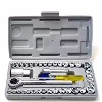 جعبه بکس 40 پارچه.درایو 1/4. شامل دسته و بکس در سایزهای مختلف 