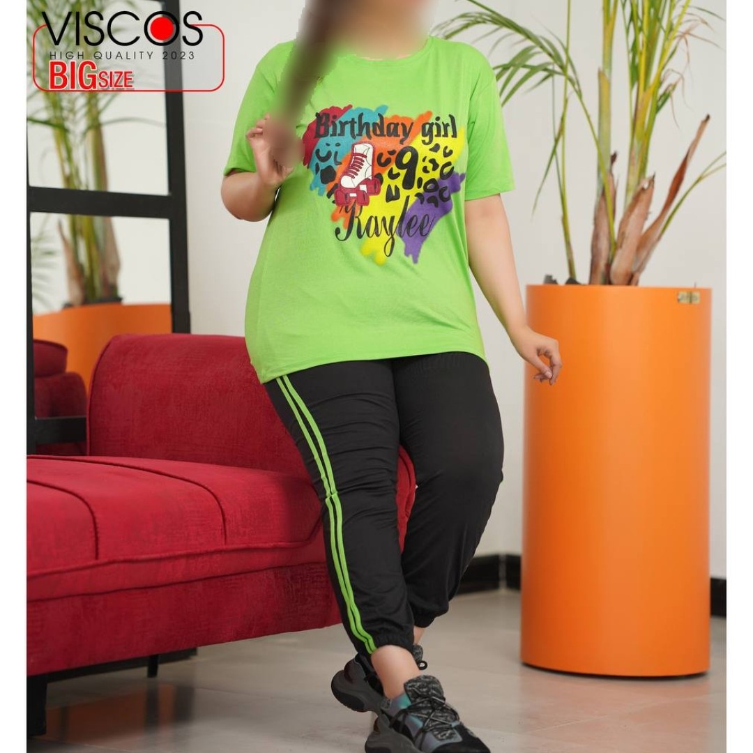 ست خانگی چهارفصل تیشرت و شلوار سایز 44 تا 52 ارسال رایگان