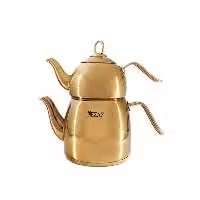 کتری و قوری 3 لیتری استیل طلایی nezaz ( مدل 2408)