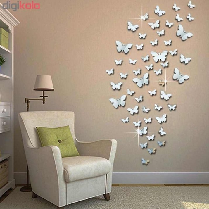 آینه  و لوگوی دکوراتیو با طرح پروانه 2