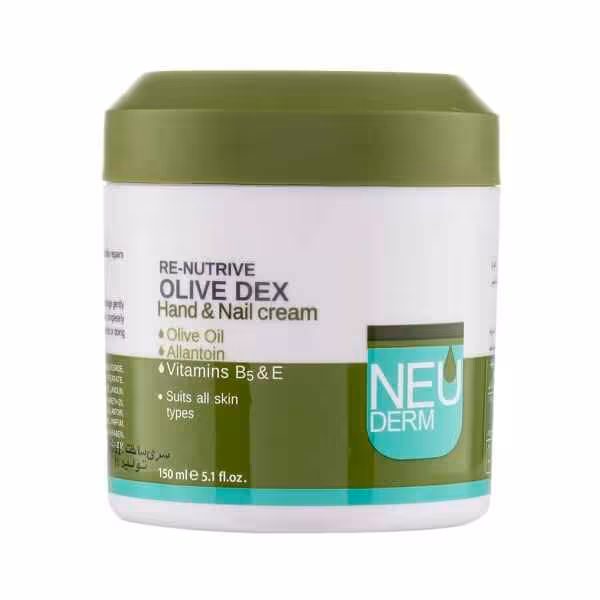 کرم دست و ناخن زیتون نئودرم Neuderm مدل  اولیو دکس Olive Dex حجم 150 میل