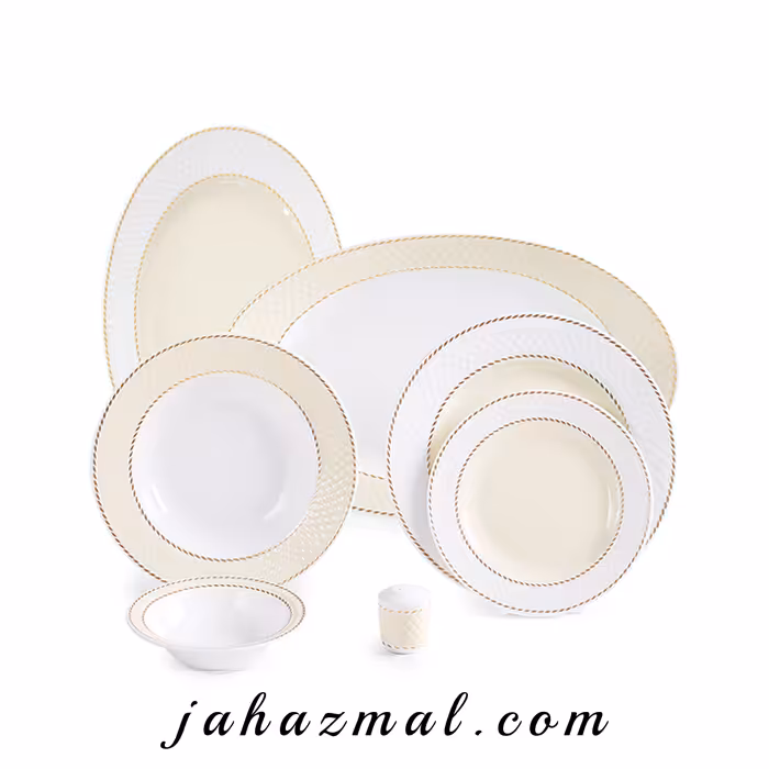 سرویس چینی زرین طرح میلانو کرم 28 پارچه