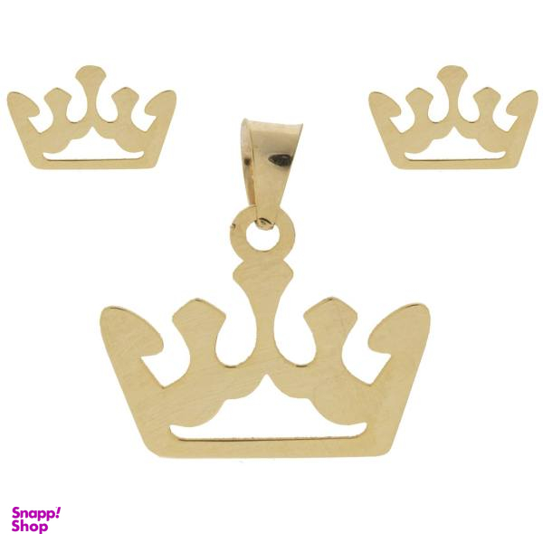 نیم ست طلا 18 عیار زنانه شمیم گلد گالری طرح تاج کد SG567