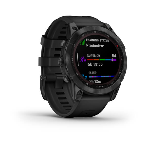 ساعت هوشمند گارمین مدل Fenix 7 Sapphire Solar Carbon Grey DLC Titanium