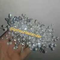 شونه شنیون ترکیبی کریستال و مروارید