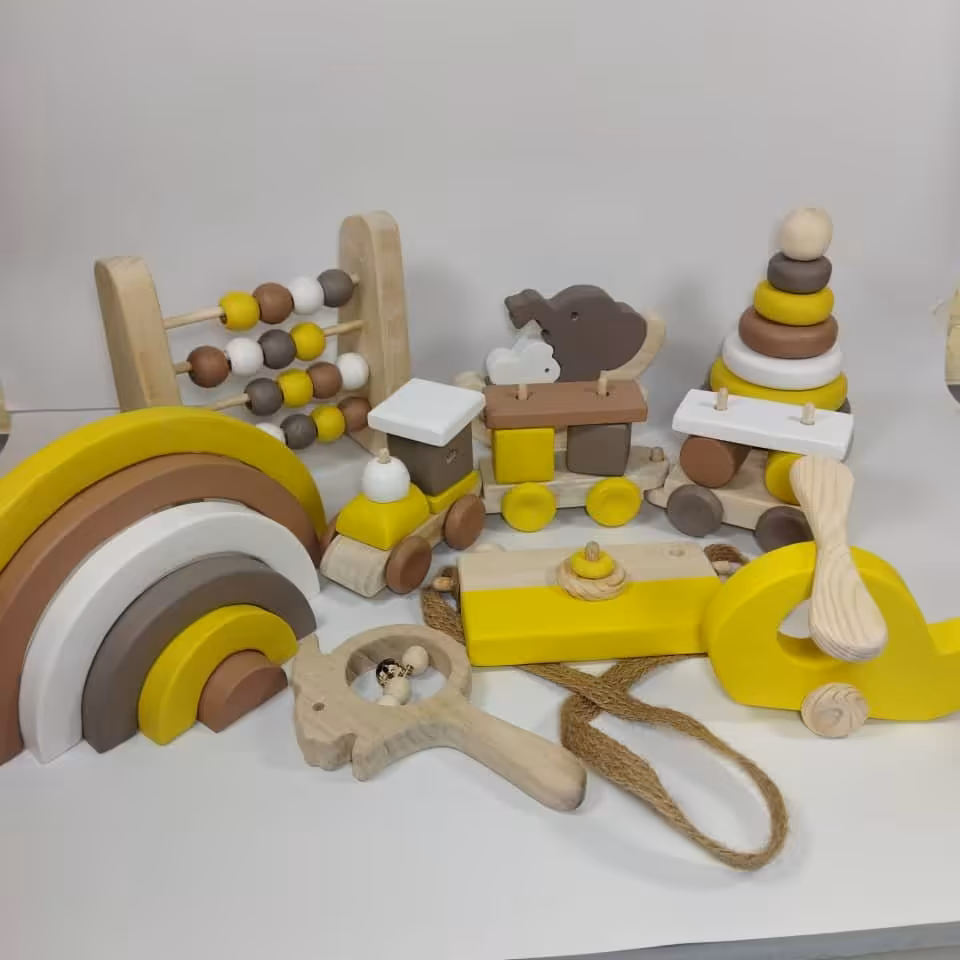 اسباب بازی ست سیسمونی چوبی دست ساز با برند نیلو تویز و قابل سفارش با رنگ دلخواه شما