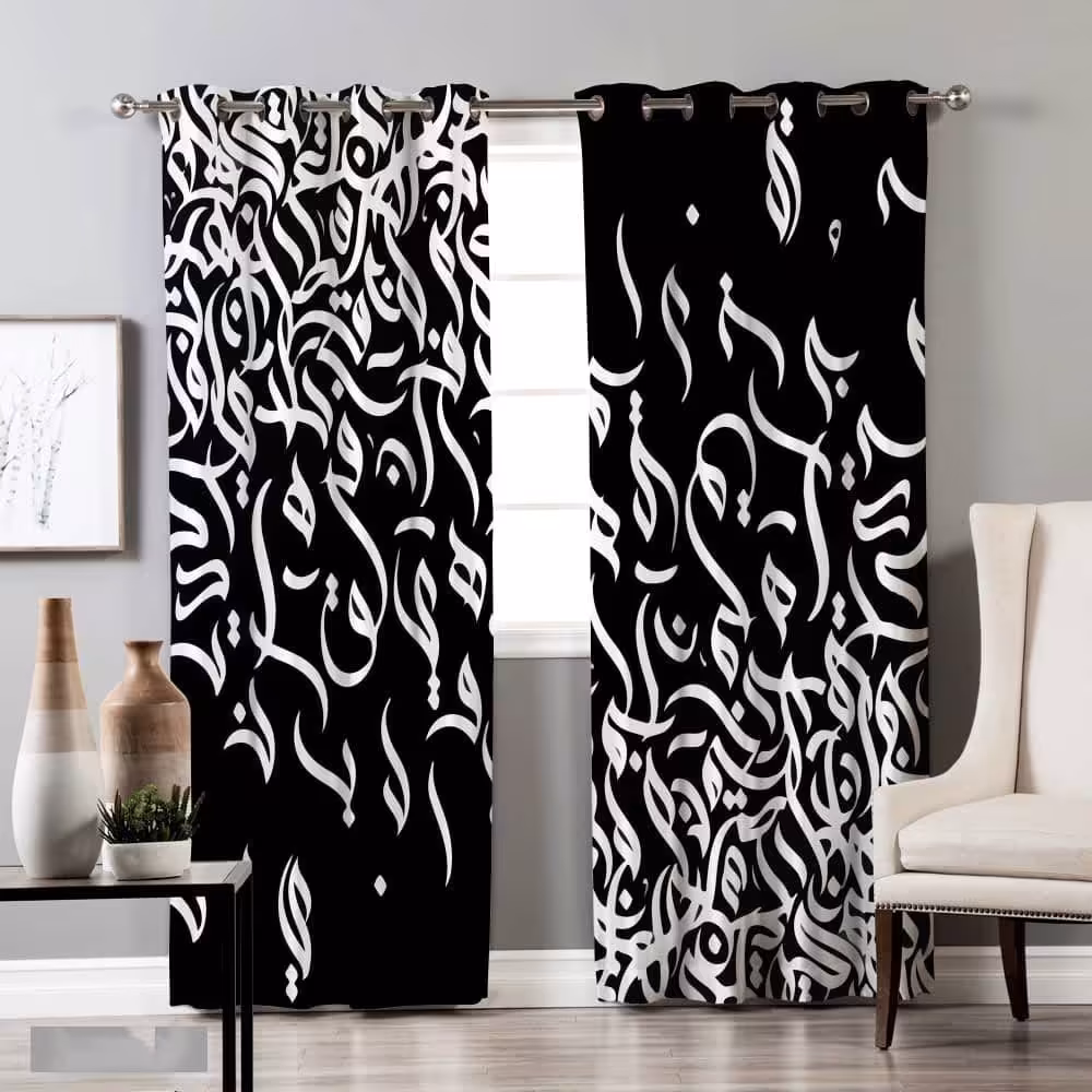 پرده چاپی  پانچ  طرح   خط نوشته (نستعلیق)  کد 3017