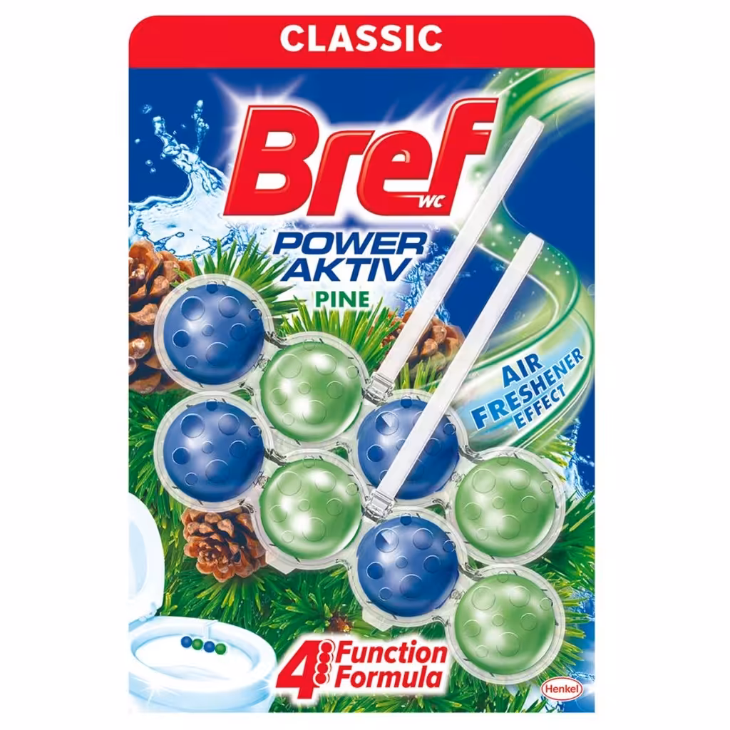 قرص بوگیر توالت فرنگی بریف BREF توپی رایحه کاج بسته 8 عددی