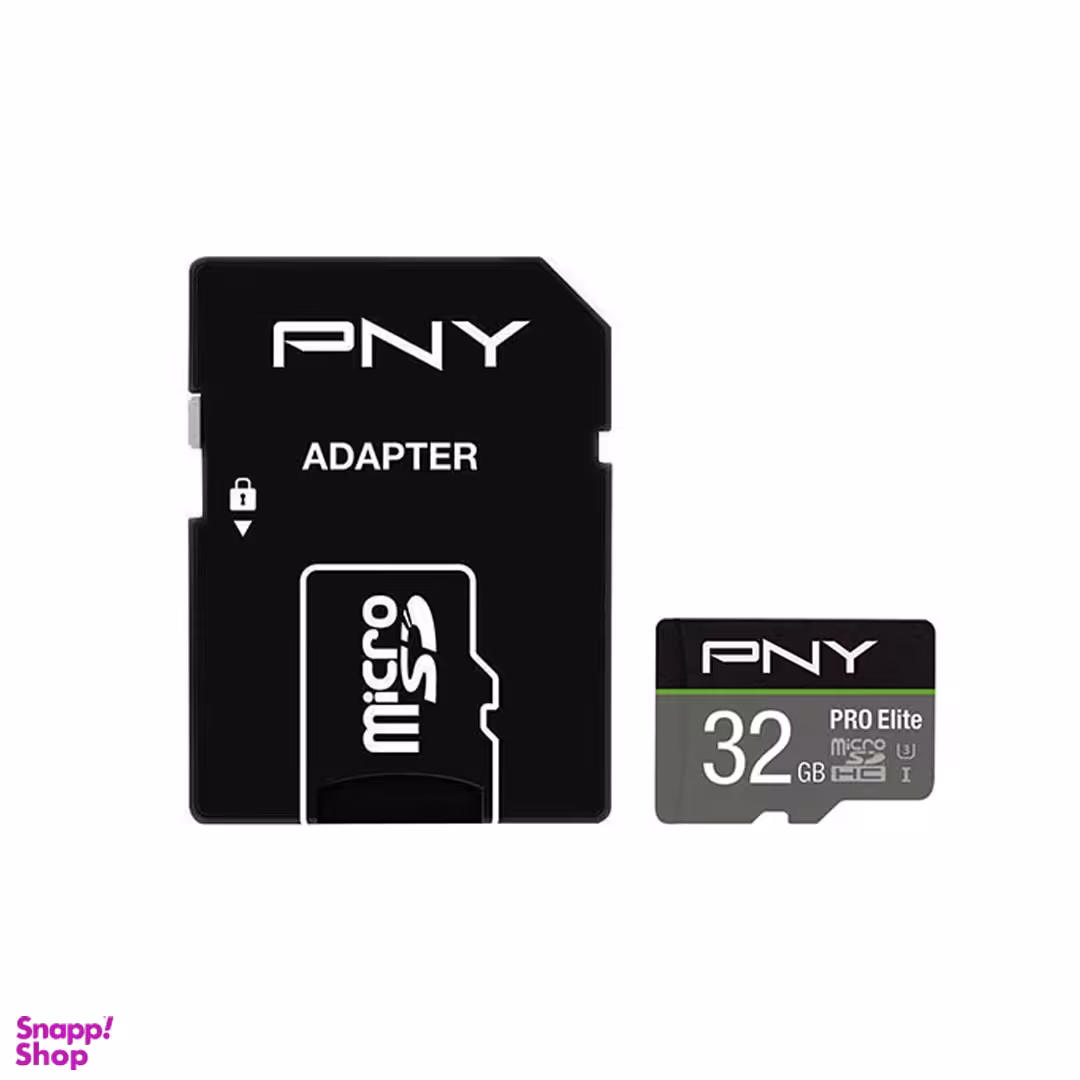 کارت حافظه microSDHC پی ان وای مدل PRO ELITE کلاس 10 استاندارد UHS-I U1 ظرفیت 32 گیگابایت به همراه آداپتور SD