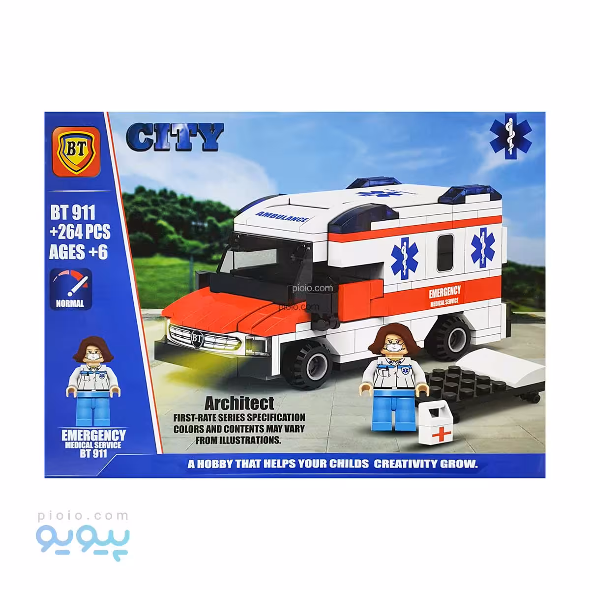 لگو ماشین آمبولانس BT آیتم 911 عمده و کارتنی