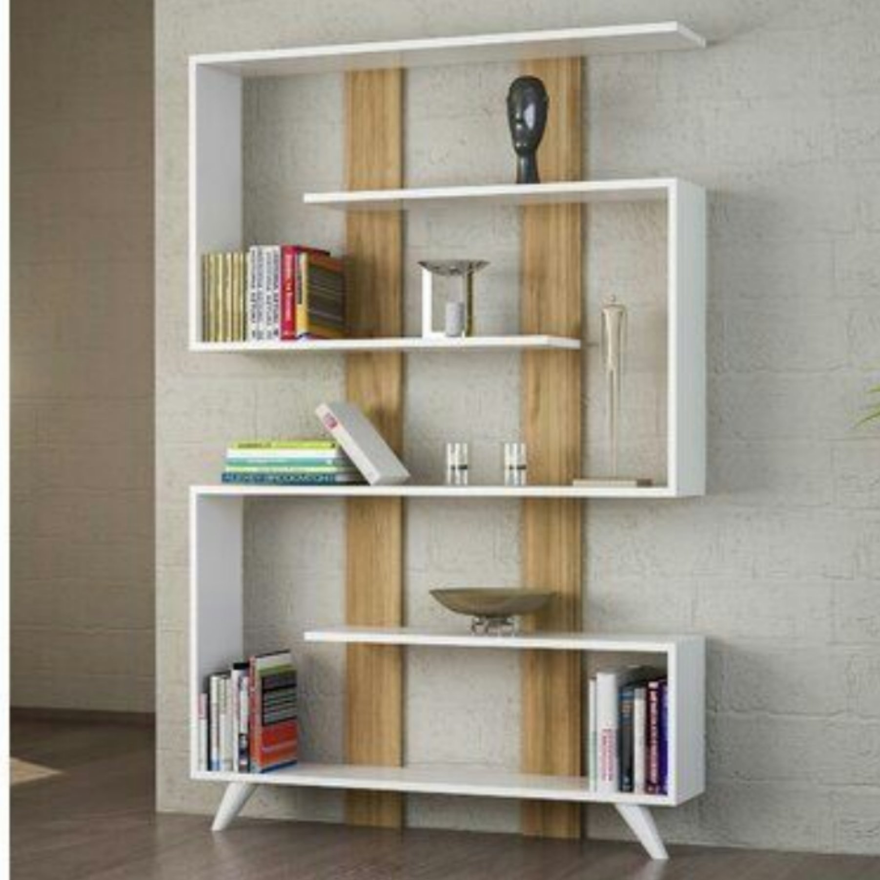 قفسه کتاب و دکوری چوبی کد B11 (مستقیم از تولیدکننده) -ارسال با باربری