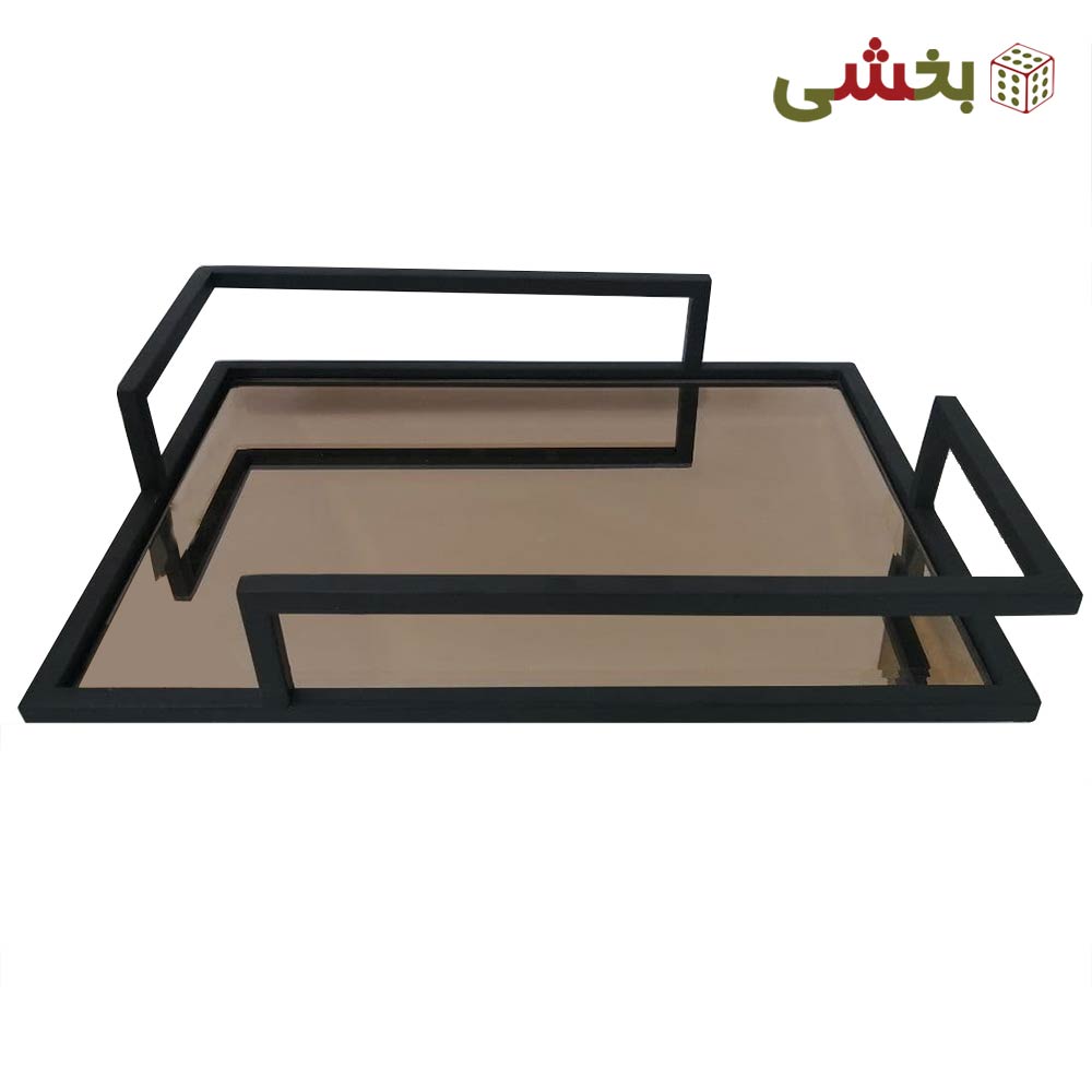 سینی مستطیل کف آینه مدل ال