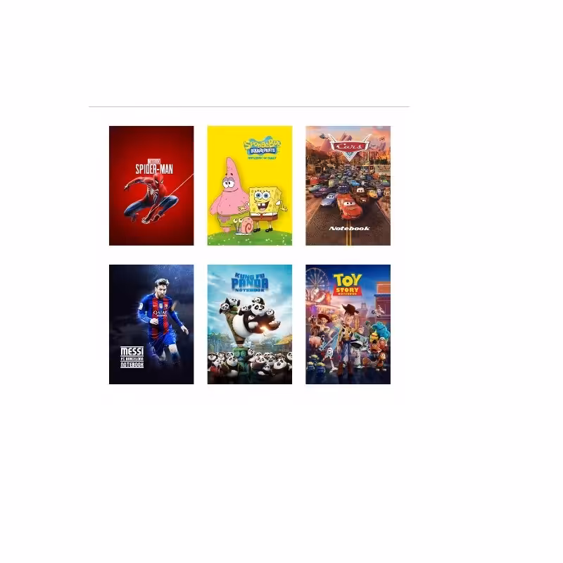 دفتر مشق مدل 004 بسته 6 عددی در طرح های مختلف