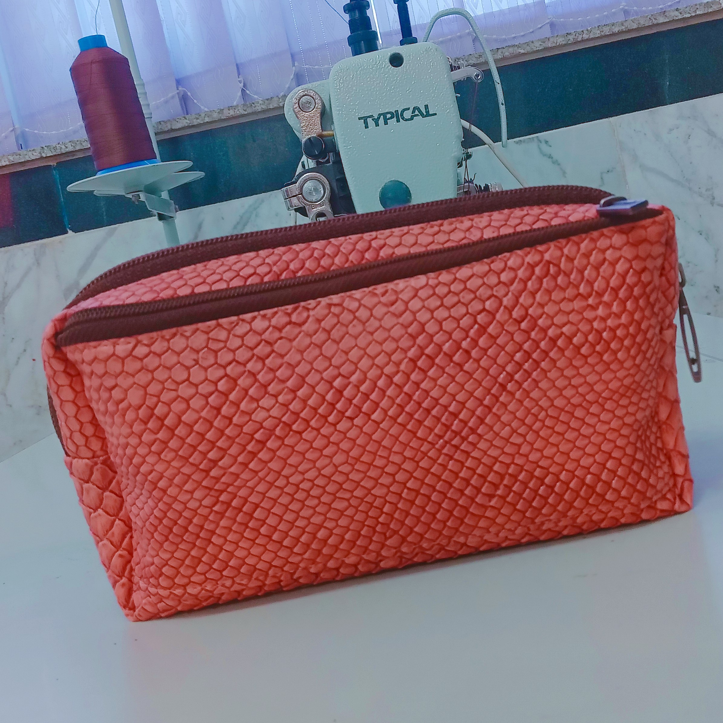 جامدادی و جای لوازم آرایش سه محفظه چرم مصنوعی