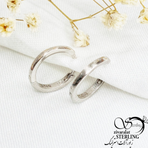 گوشواره نقره حلقه ای طرح رینگ کد 10662