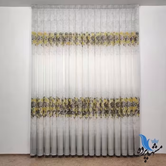 پرده حریر رز رویال رنگ طوسی با دوخت پلیسه 6متر در ارتفاع 280 سانتی متر (پلیسه شده برای عرض درگاه 2متری)