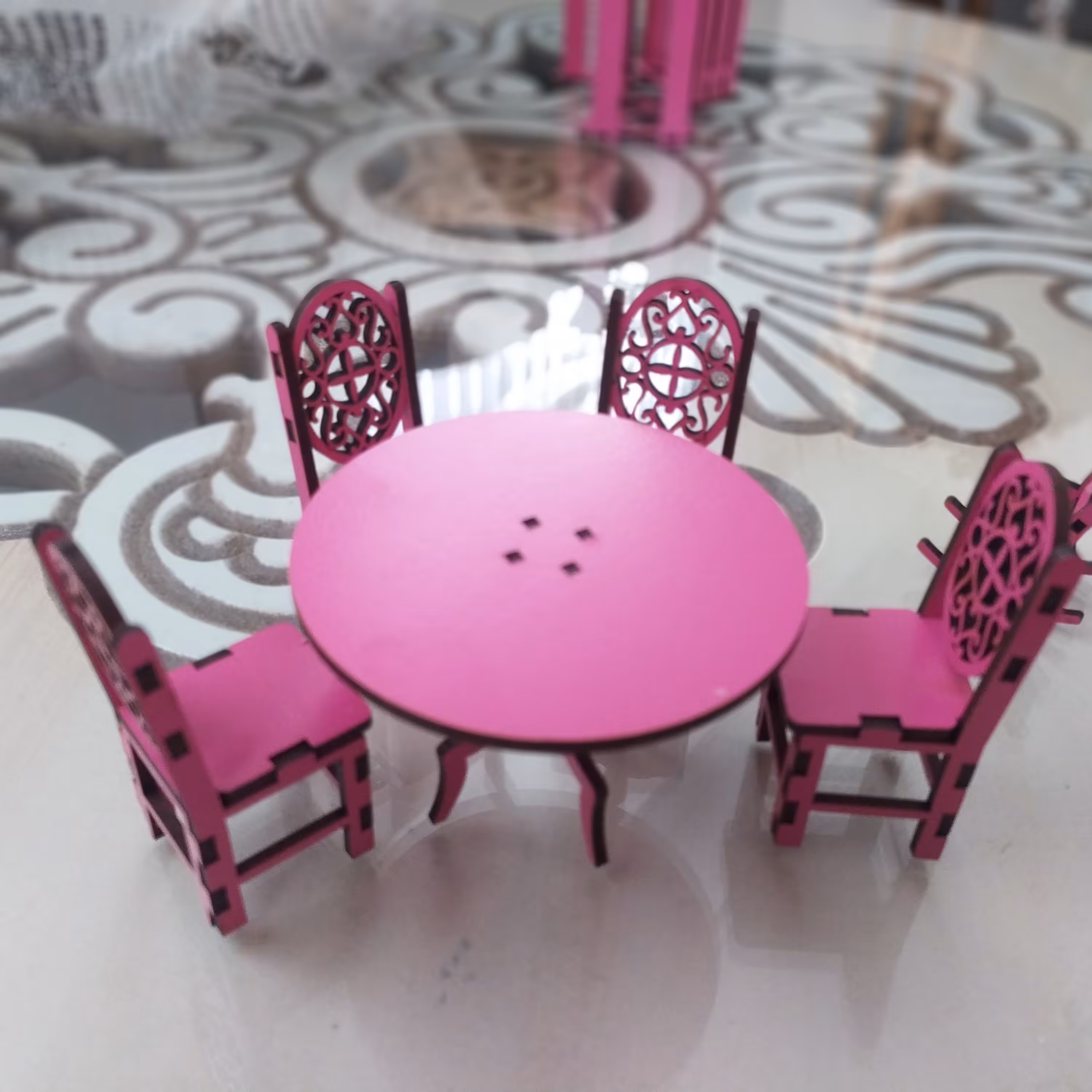 میزو صندلی 4نفره چوبی اسباب بازی کوچک در سه رنگ زیبا