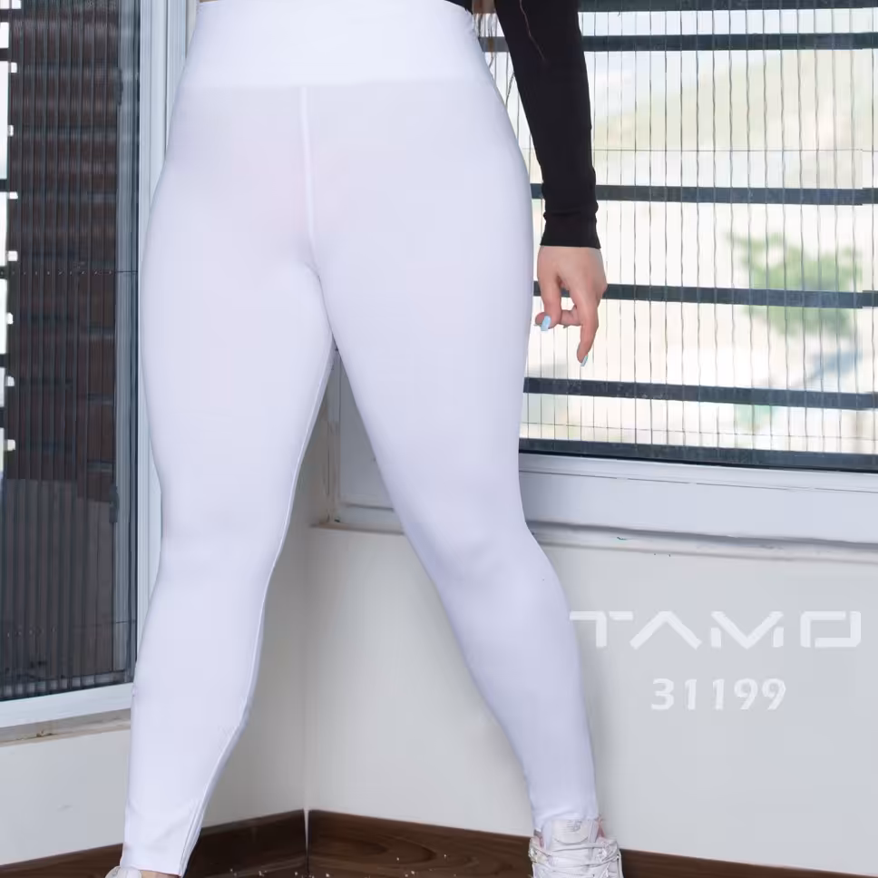 شلوار کشی کمر پهن سفید مدل 31199