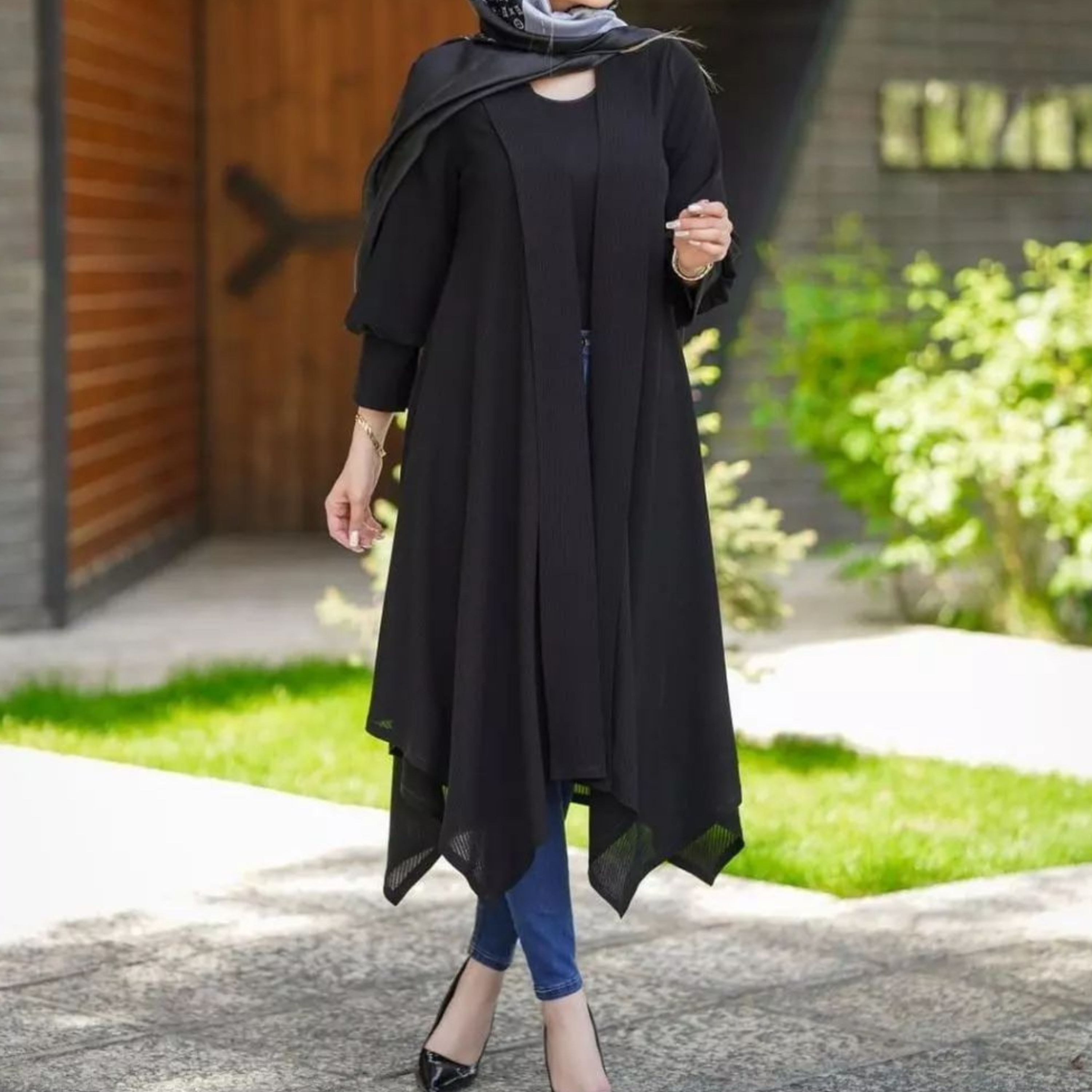 مانتو مجلسی شیک حریر میله ای