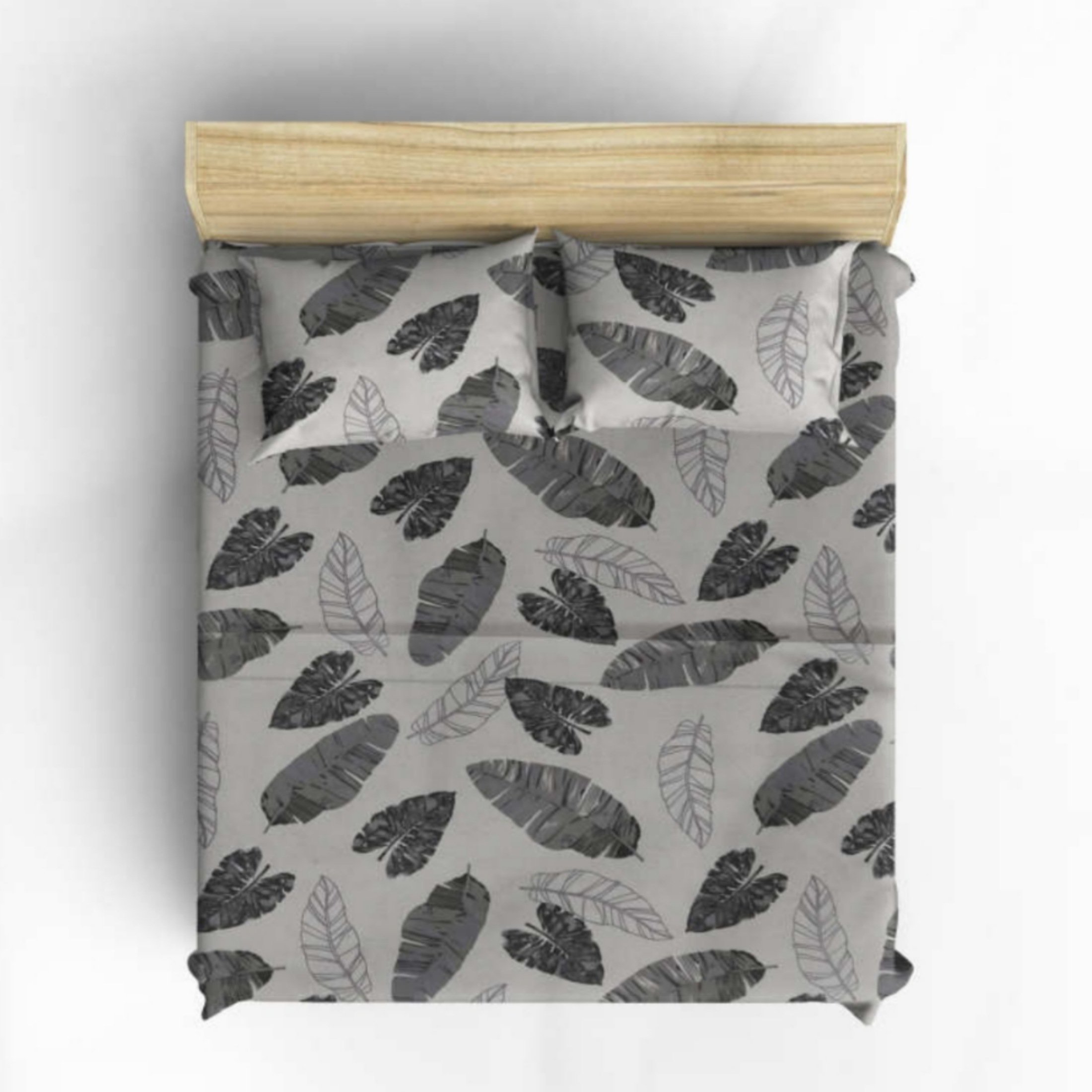 روتشکی کش دار دونفره مدل برگ سه تکه به همراه دو عدد روبالشتی