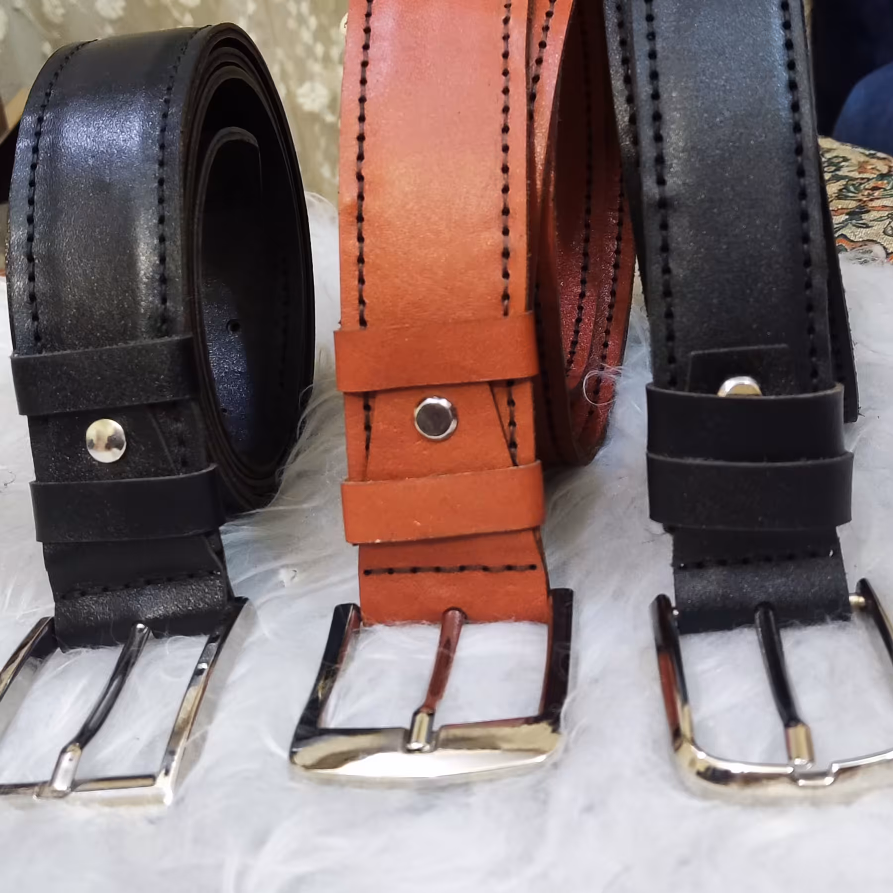 کمربندچرم دوروگاوی دستدوز