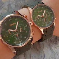 ساعت ست والار سبز  قاب طلایی