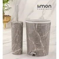 سطل و فرچه طرح ماربل لیمون