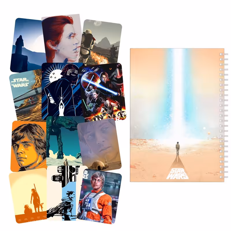 دفتر مشق باژیکان طرح جنگ ستارگان کد 20213529 به همراه برچسب  مجموعه 12 عددی