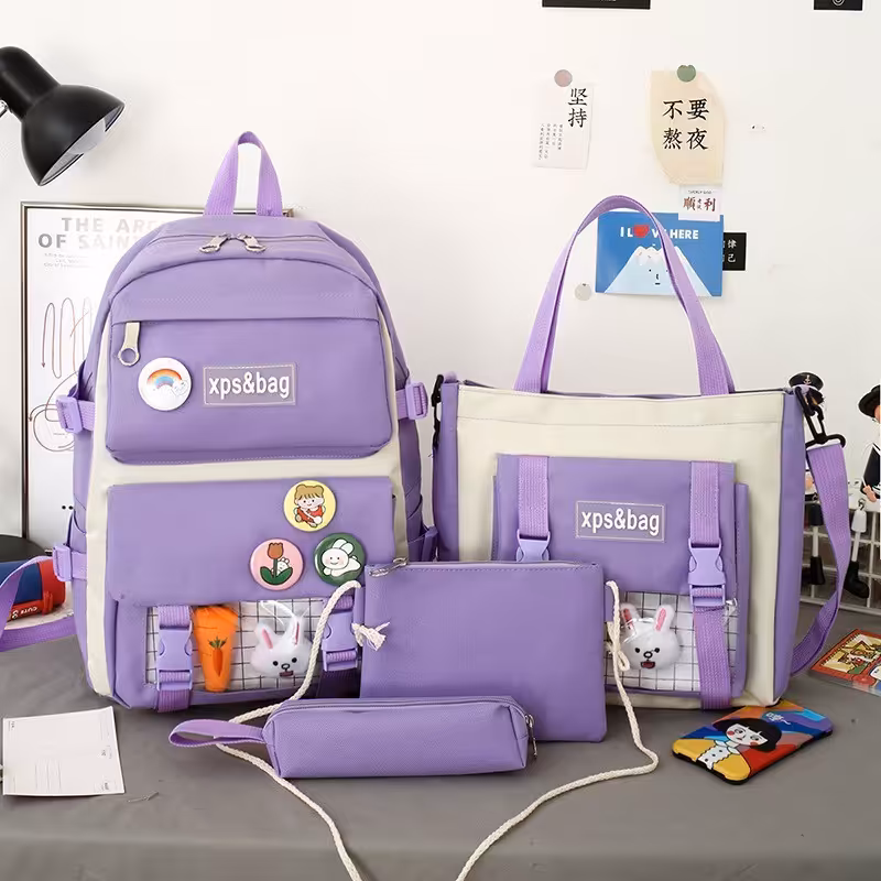 کوله پشتی و کیف مدرسه 5 تیکه فقط سبز