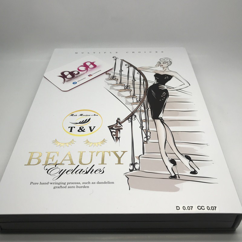 پک پالت اکستنشن مژه تی اند وی مدل D و CC ضخامت 07 صدم اینچ - T &amp; V