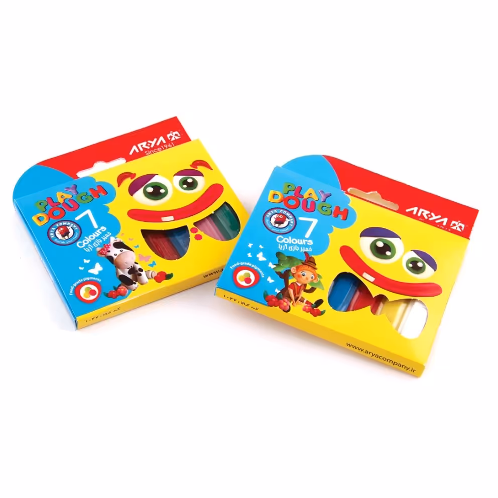 خمیر بازی 7 رنگ آریا مدل جعبه مقوایی

