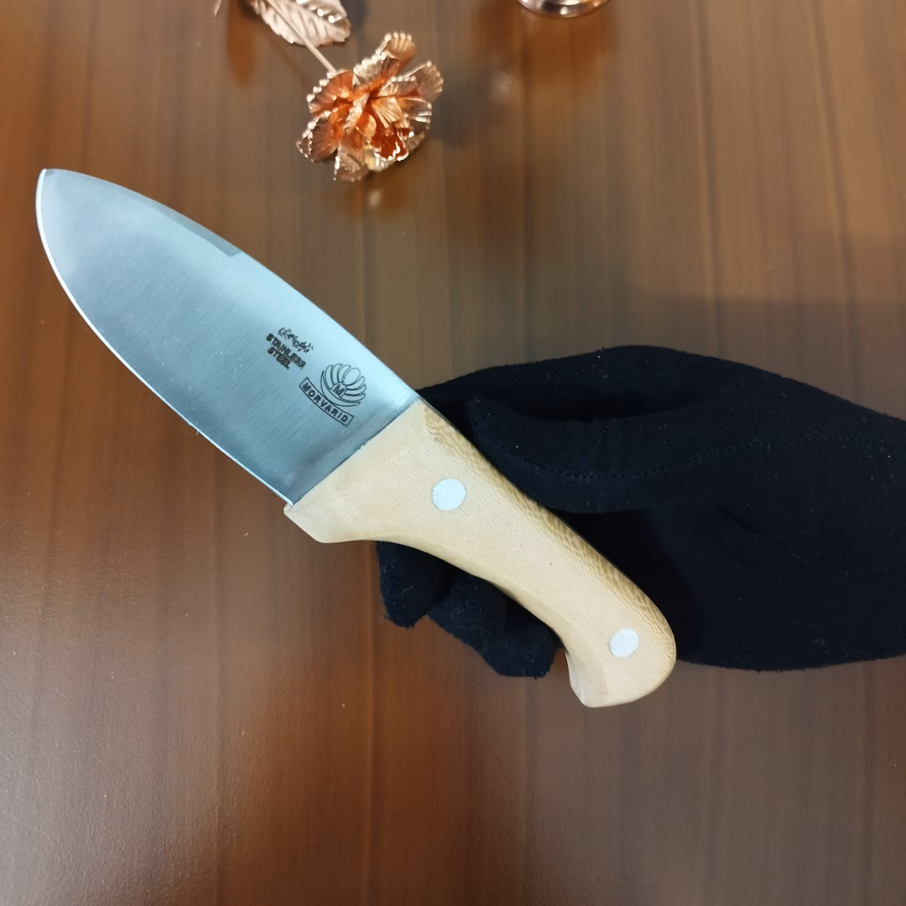 چاقو دسته چوبی پوست کن گوسفند برای زنجان تیز تیز 