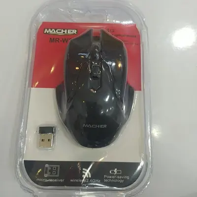ماوس بی سیم مچر مدل MR-W22 رنگ مشکی حسگر اپتیکال فرکانس 2.4 گیگاهرتز