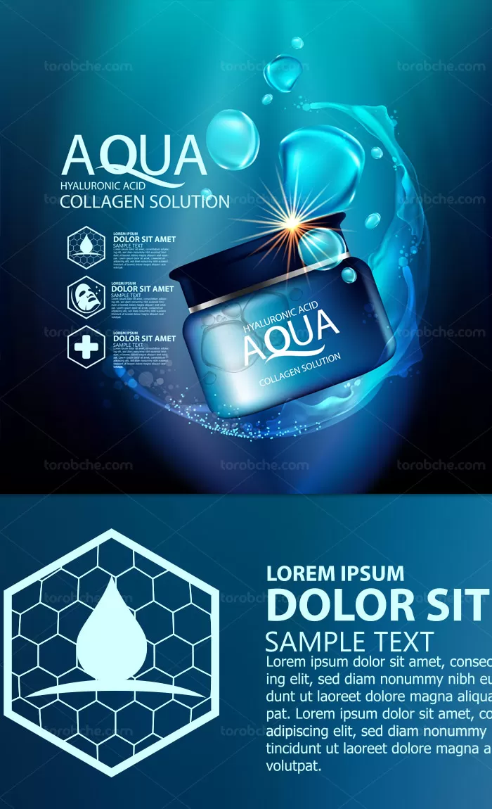 وکتور تبیغاتی ماسک آبرسان پوست صورت | گرافیک با طعم تربچه