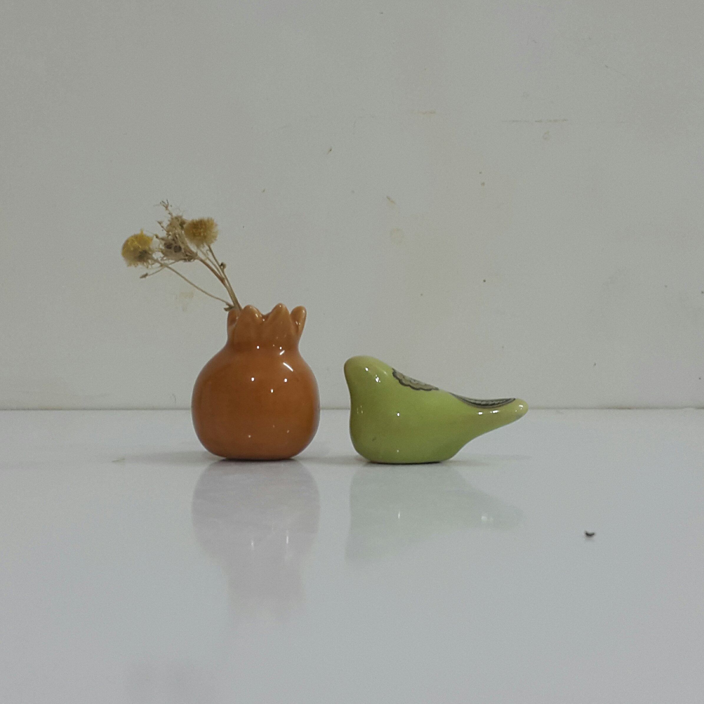 پرنده انگشتی و انارسرامیکی کد 21