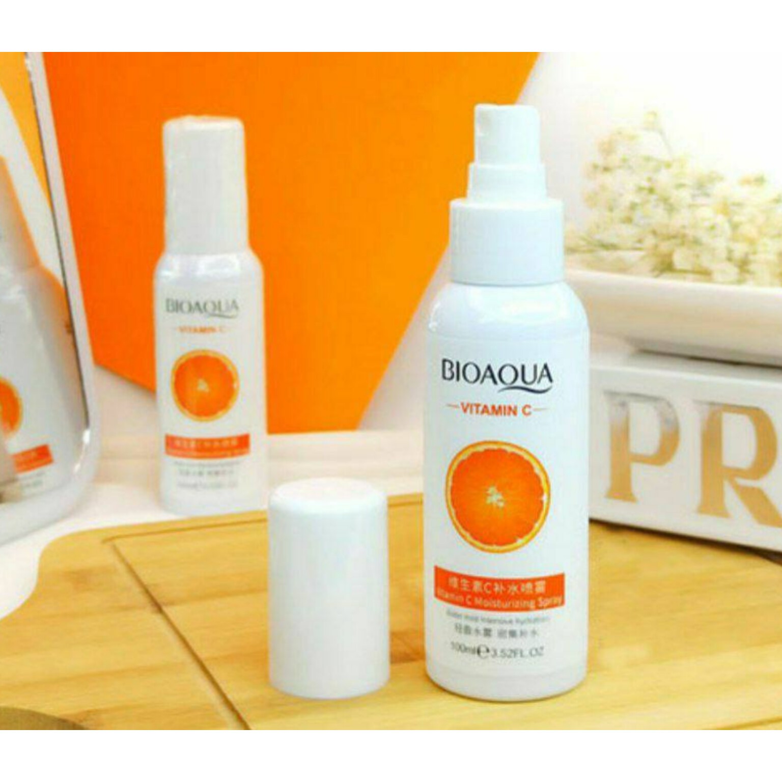 اسپری آبرسان ویتامین سی بیوآکوا جذب سریع فاقد چربی مغذی و رفع خشکی پوست جوانسازی رفع چین و چروک 