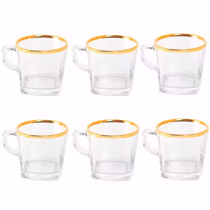 فنجان لب طلایی کار بلینک مکس بسته 6 عددی