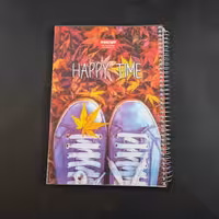 دفتر  100 برگ - امید -  خط دار جلد طلقی سیمی - طرح  کفش 