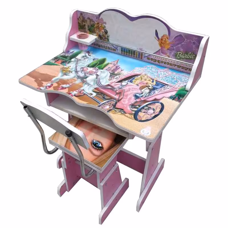 خرید میز و صندلی تحریر کودک طرح باربی مدل MDF