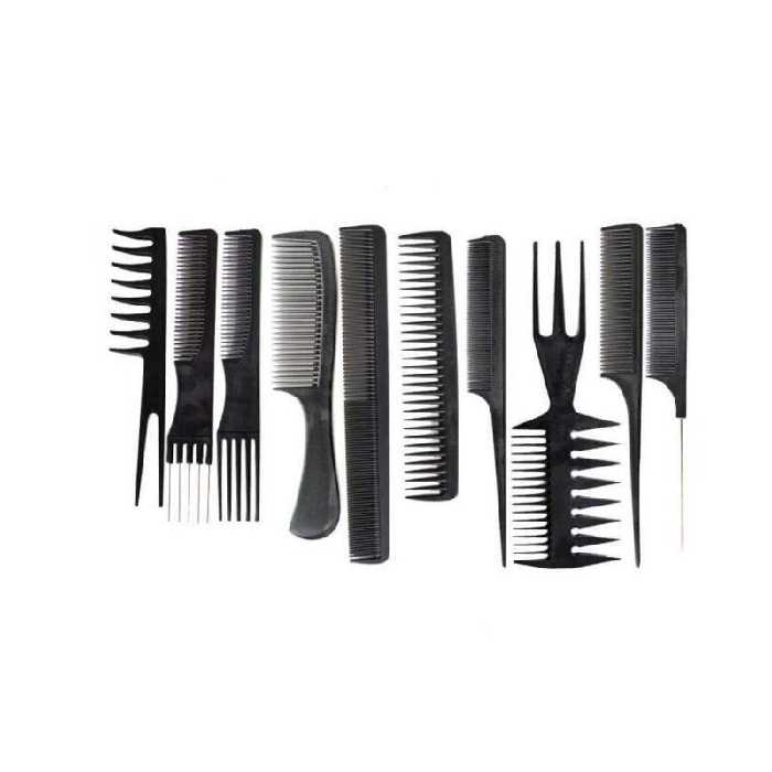 شانه مو مجموعه 10 عددی مشکی