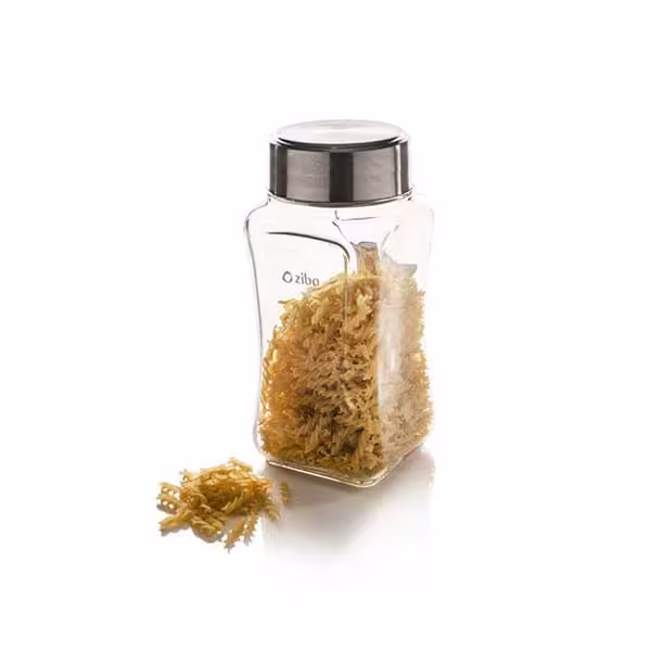 بانکه شیشه‌ای زیبا مدل کمرباریک استیل 2