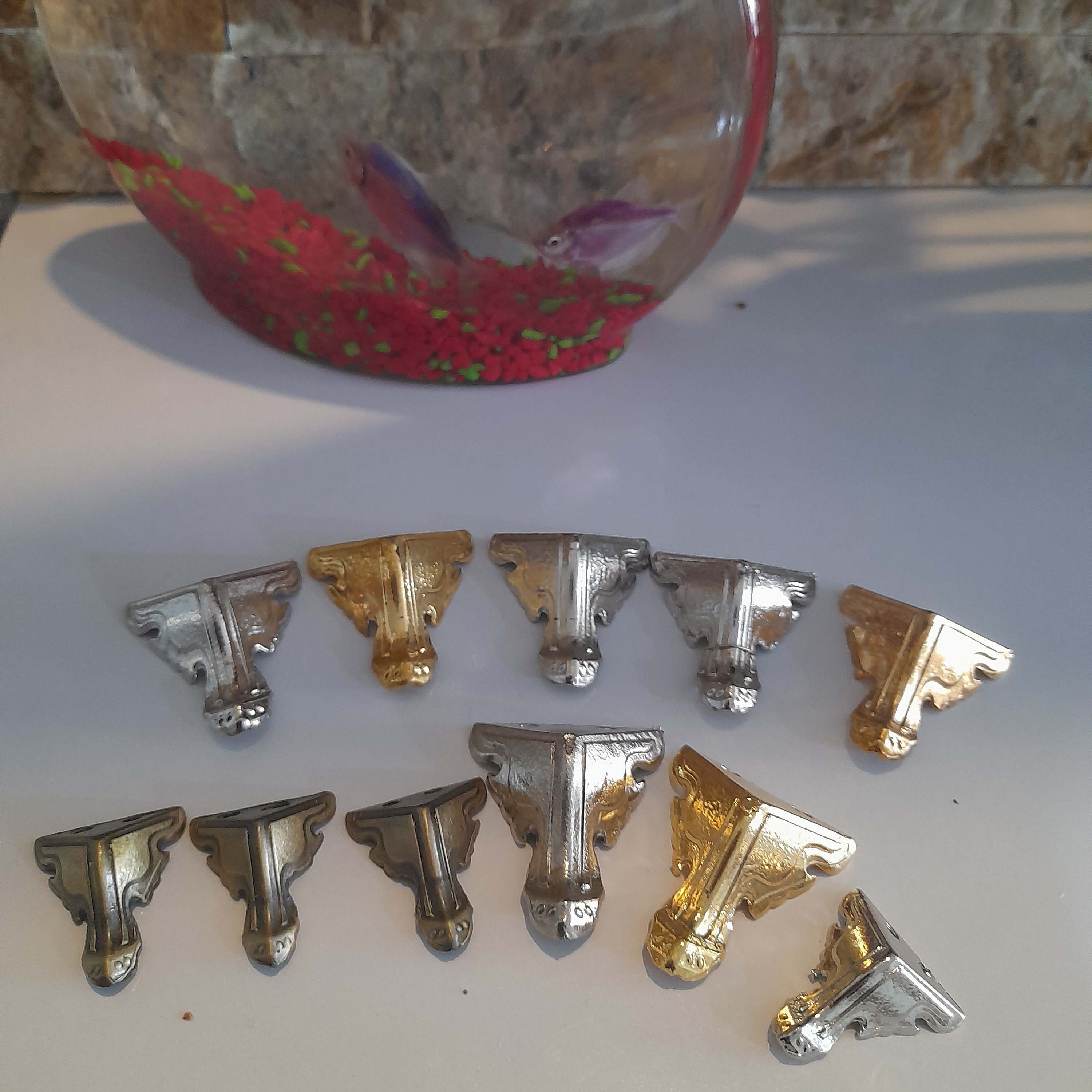 پایه فلزی رنگ طلایی نقره ای وارد وقلم بسته 50 عددی